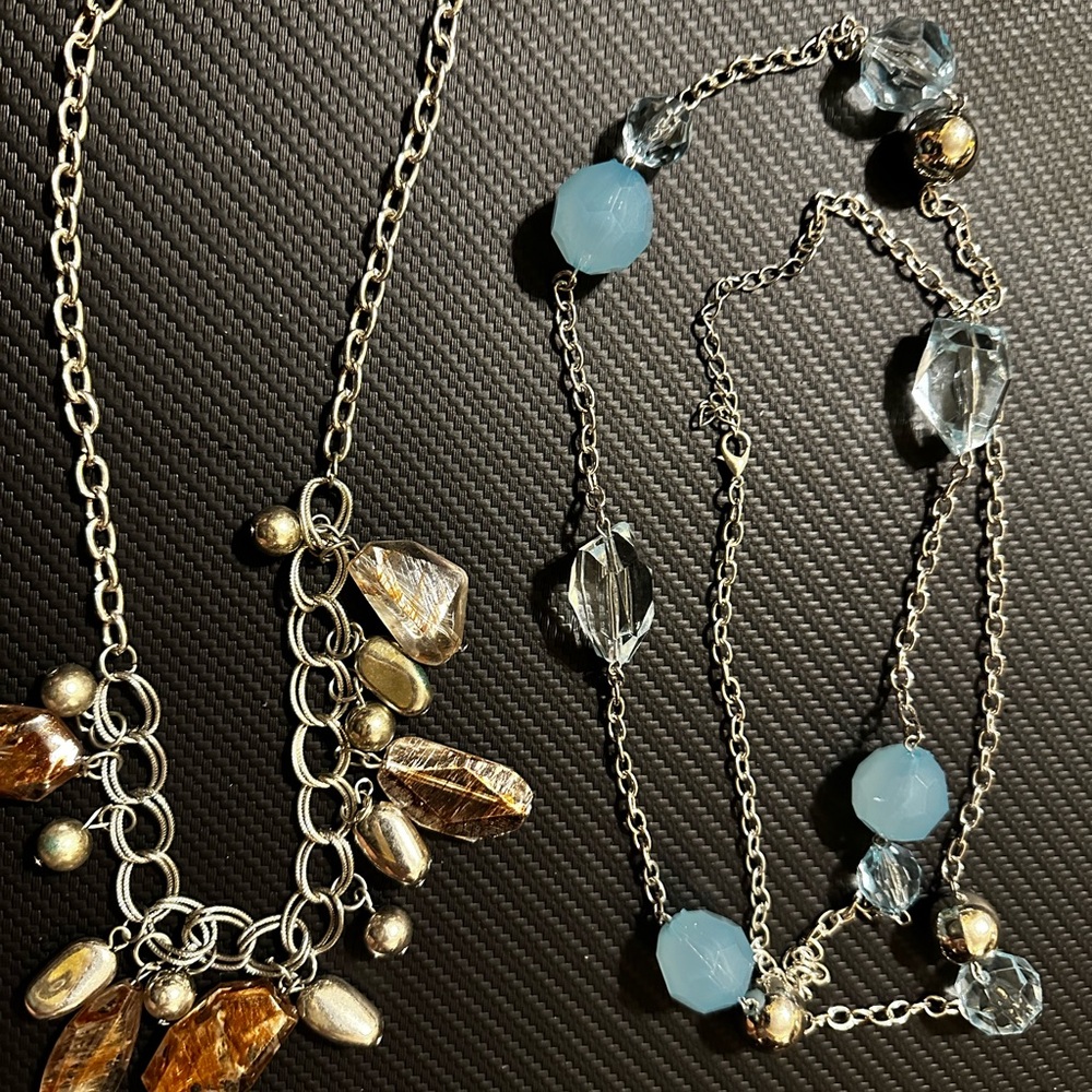 🖤 BOGO FREE 🖤 PAPARAZZI 🖤 2 necklaces. SUMMER silver &aqua FALL silver &amber